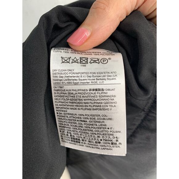 Banana Republic Matte Sequin Wrap Dress Silk Trim Size 2 - Picture 15 of 16